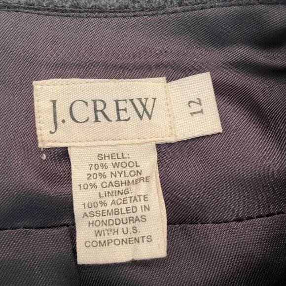 J. Crew Preppy Button Down Wool Blend Mini Skirt in Grey Size 12 - Picture 6 of 7